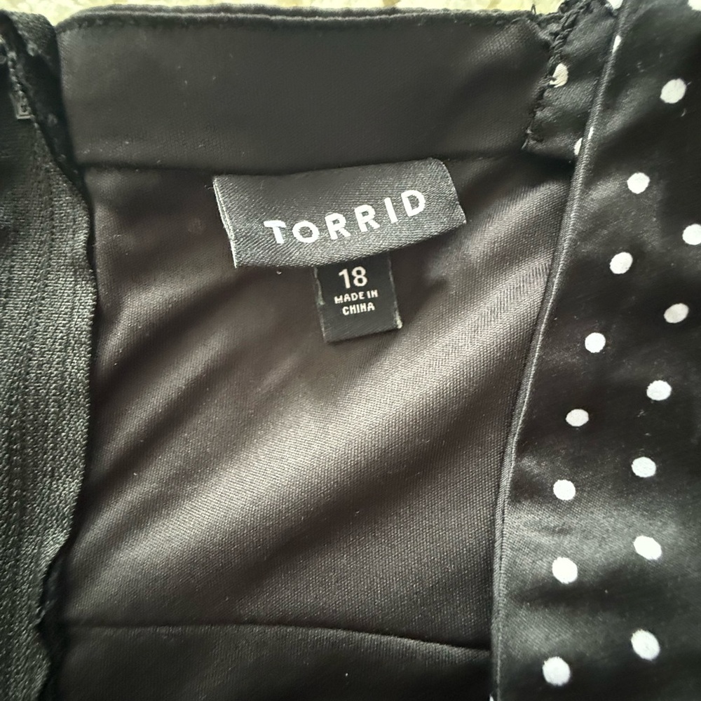 Torrid Black Dress with White Polka Dots - Picture 2 of 3